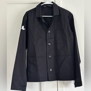 Chore Jacket Japanese Inspired Workwear Minimalist Black Cotton Twill Boxy S M